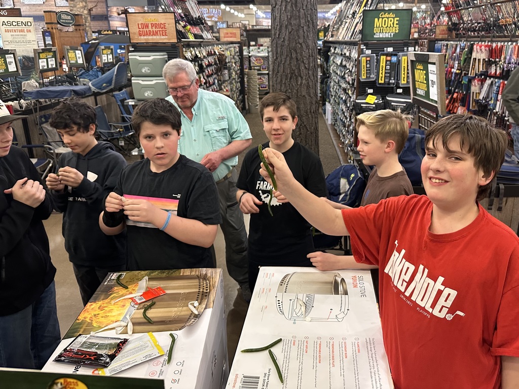 FJH Fishing Club learning together at Cabela’s. 
