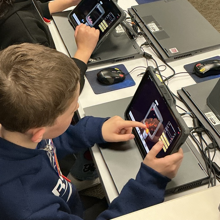 Student using PHET simulation to see activity of atoms with heating or cooling.