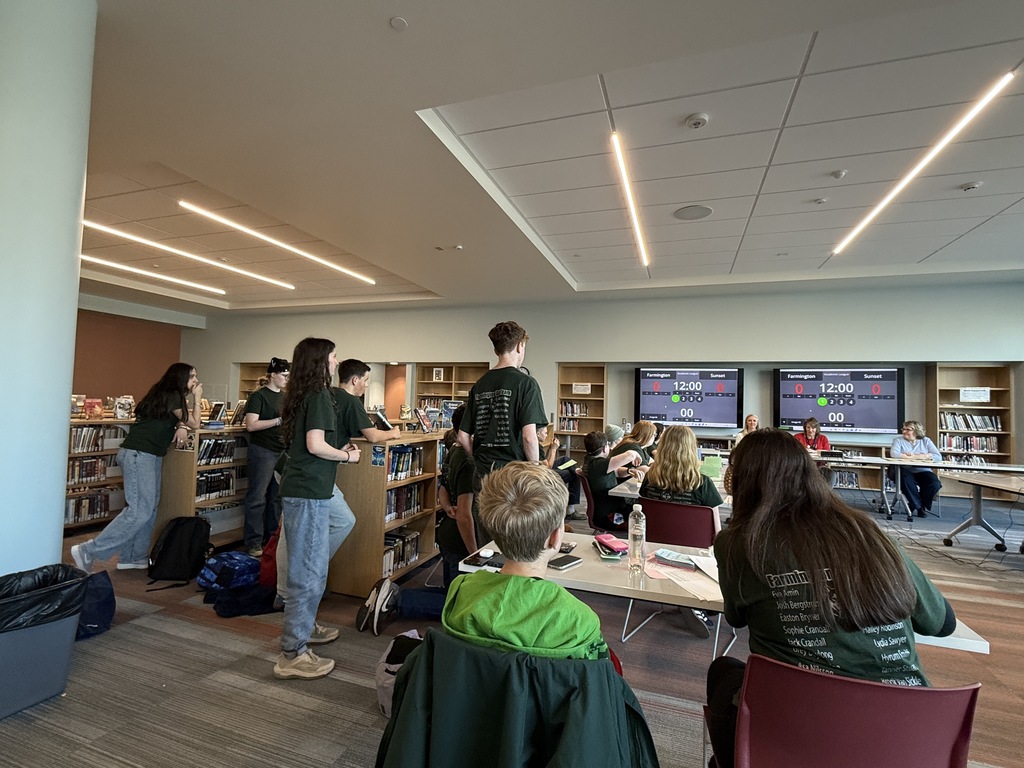 FJH  DAL team waiting for the game to begin in Sunset Jr’s library. 