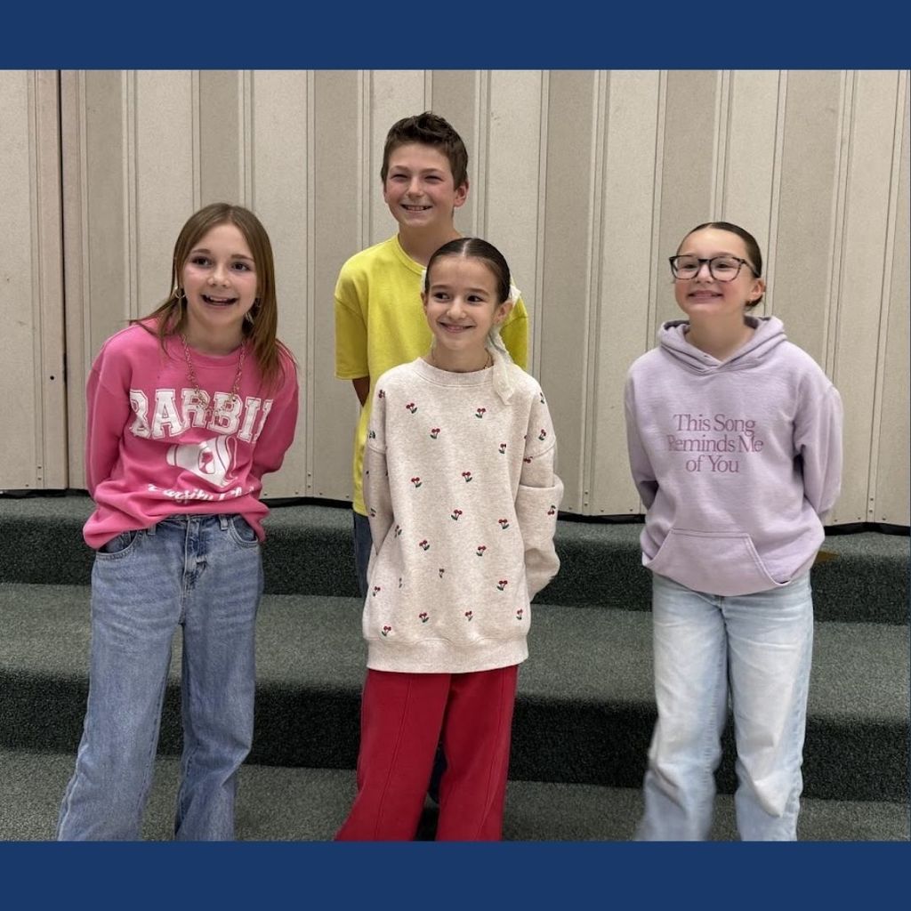 The top 5 students pose for a picture for the Amazing Shake.