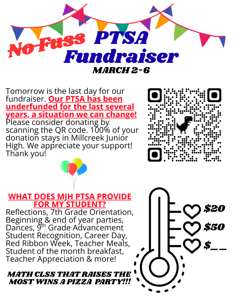 PTSA Fundraiser with QR code for donations