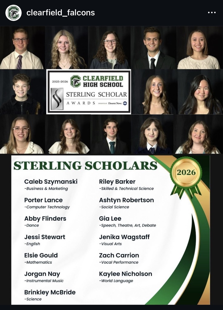 List of Students that won the Sterling Scholar Award at Clearfield High