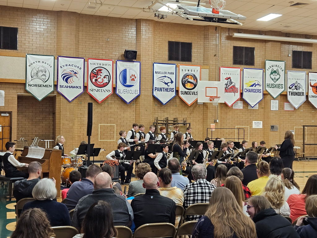 Band students playing at the concert. 