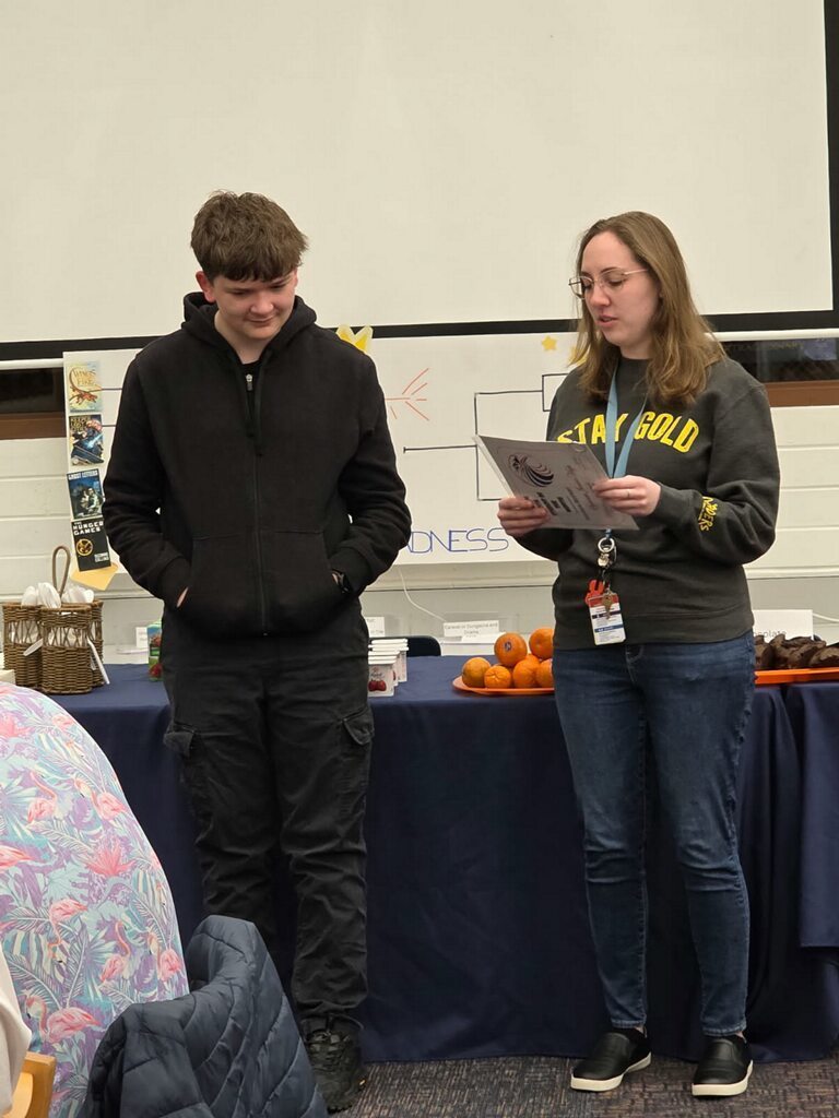 Mrs Bos with Hayden Seifert for Student of the Month