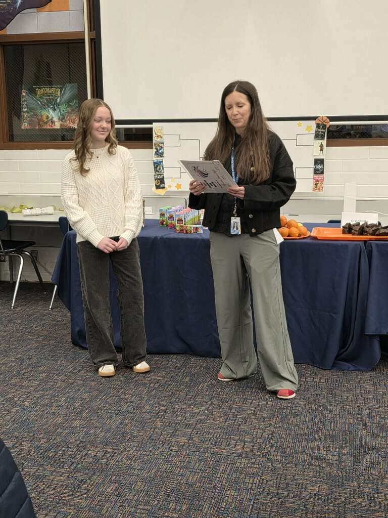 Mrs Steed with Piper Imlay for Student of the Month