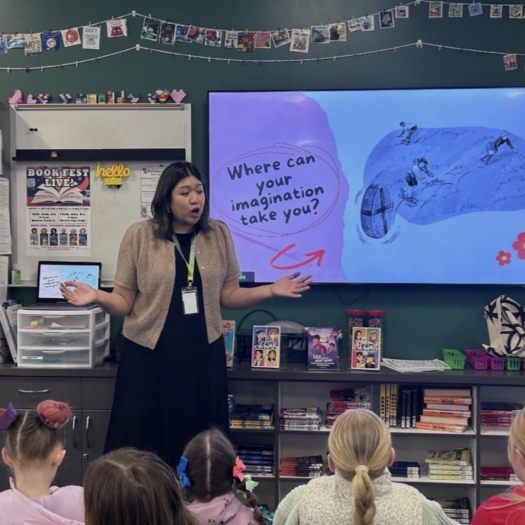 where can your imagination take you slide behind women presenting to students