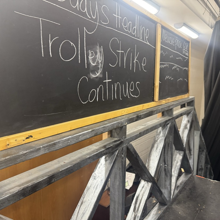 stage prop platform and sign