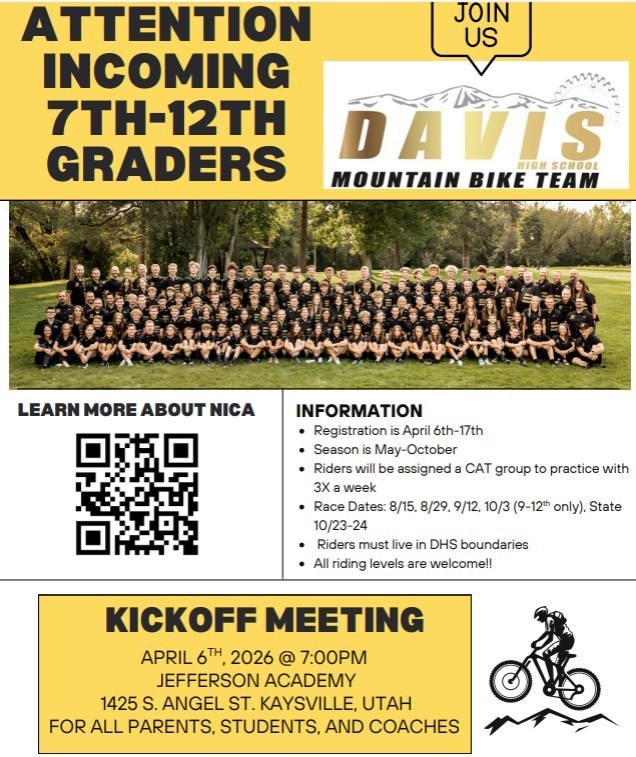 Attention Incoming 7th Graders - Davis High School Mountain Bike Team