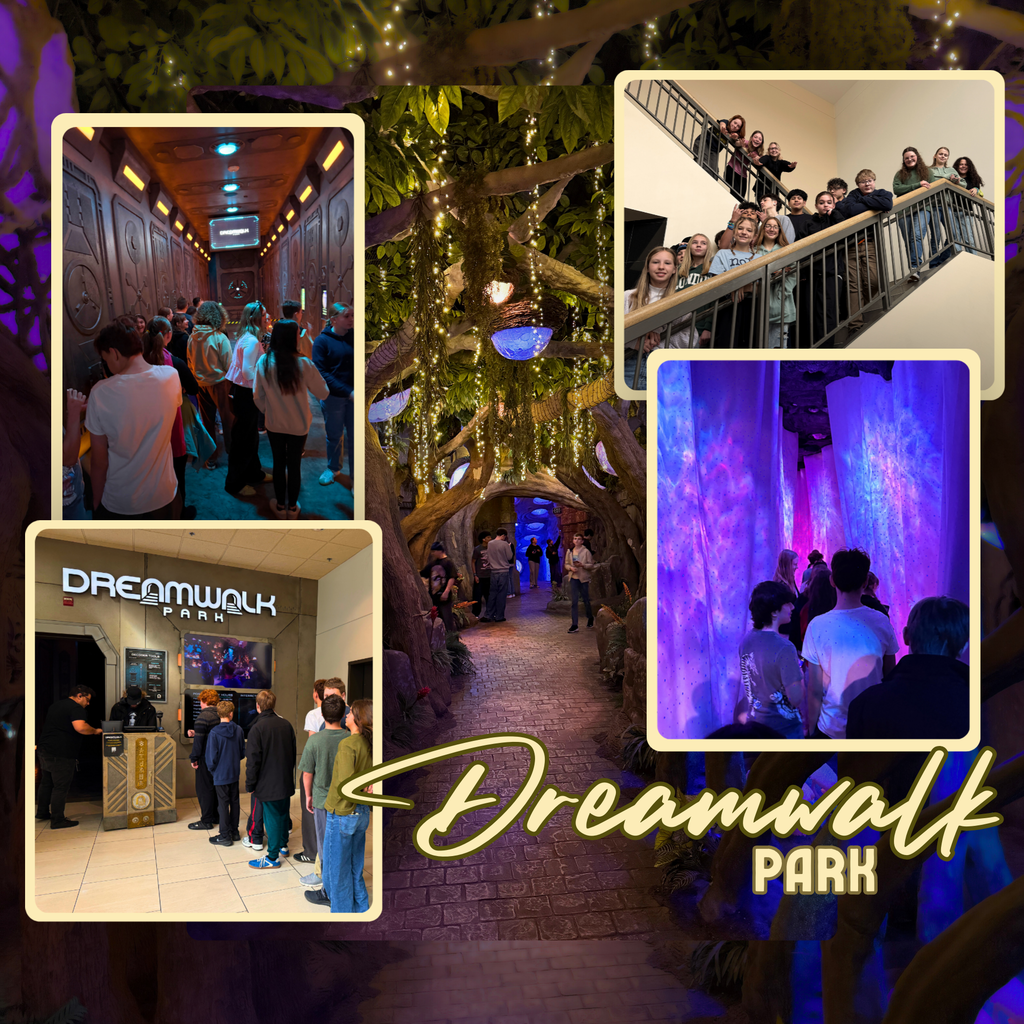 Students at the DreamWalk Park in multiple settings