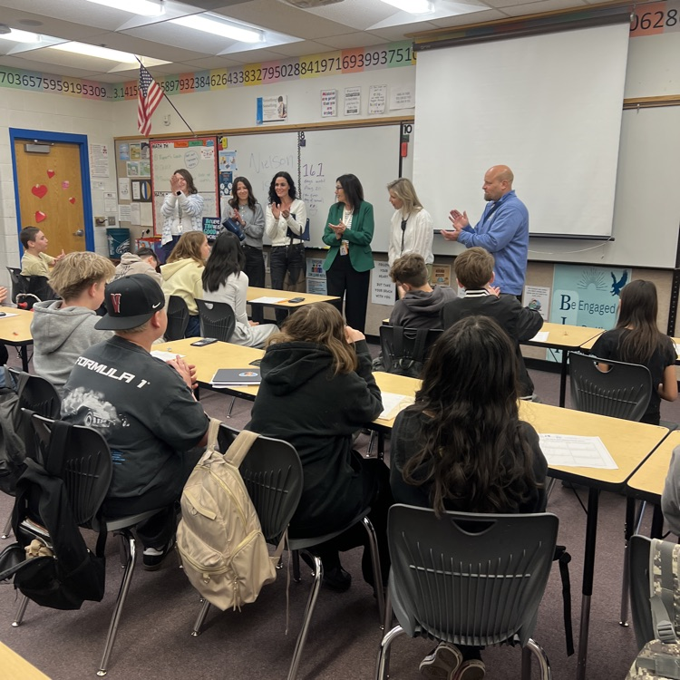 Mrs. Nielson getting an award