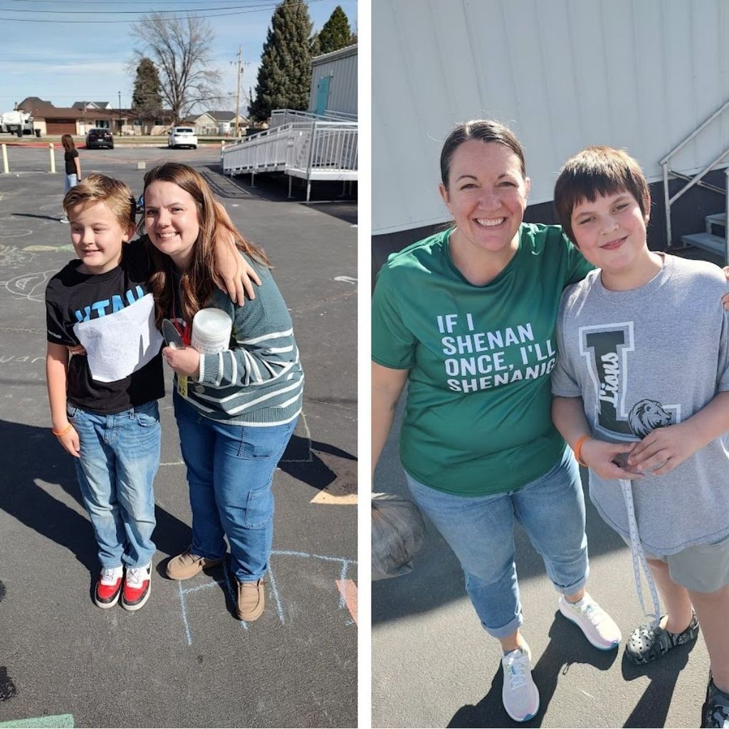 Students with their moms on Pie Day.