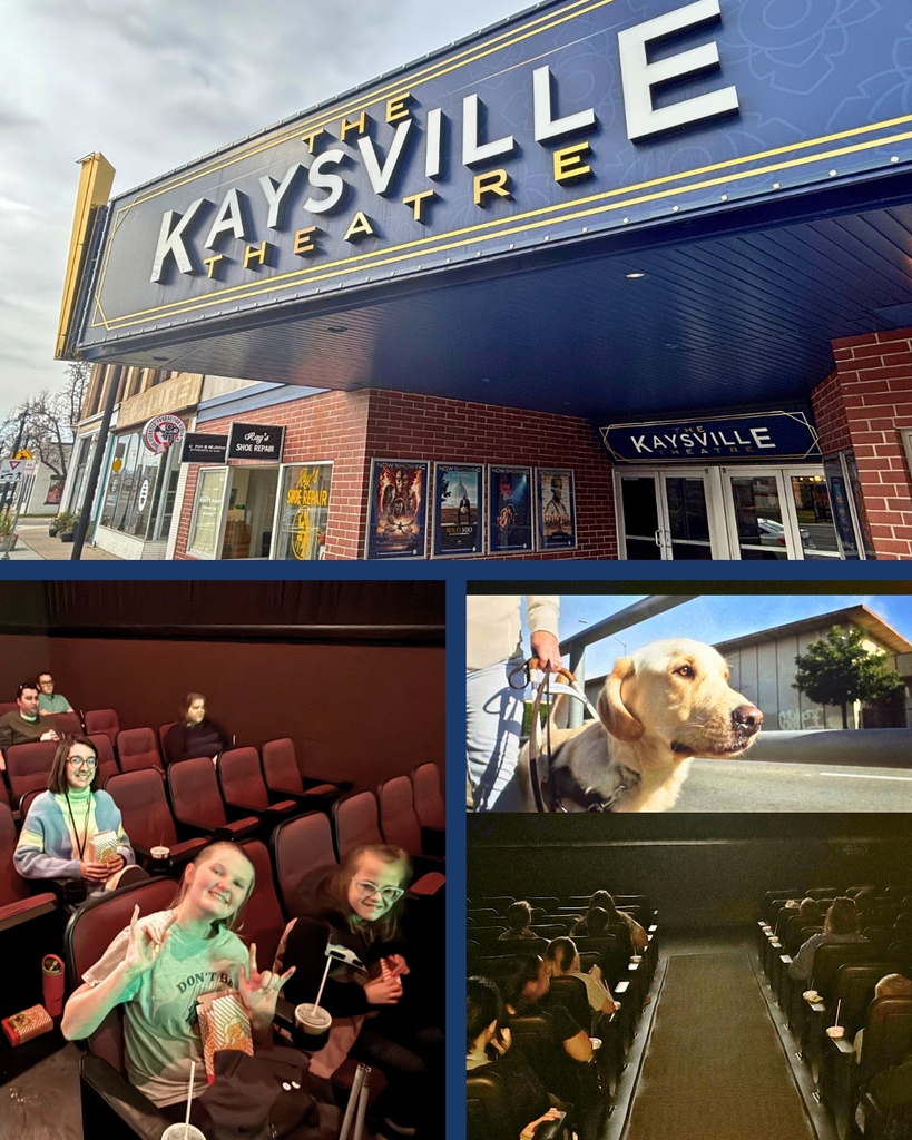 Students watching a movie at the Kaysville Theatre.