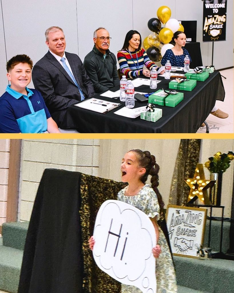 A collage of during The Amazing Shake.