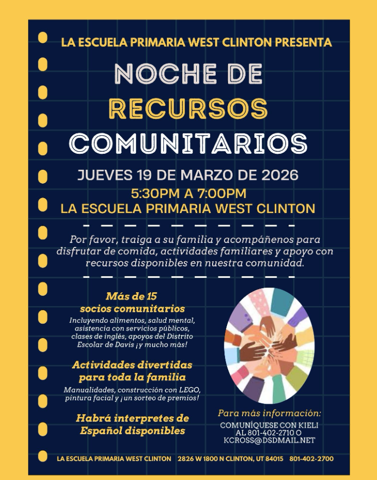 Noche de Recursos Comunitarios, Jueves 19 de Marzo de 2026, 5:30 - 7:00 PM