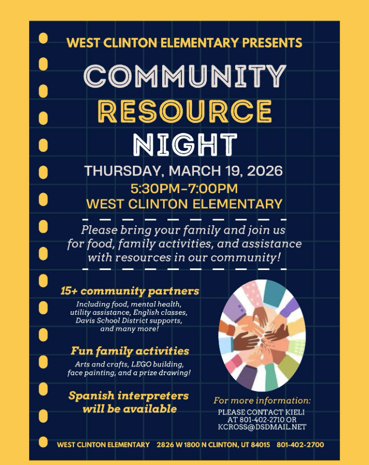 community resource night, Thursday, March 19, 5:30 - 7:00 PM