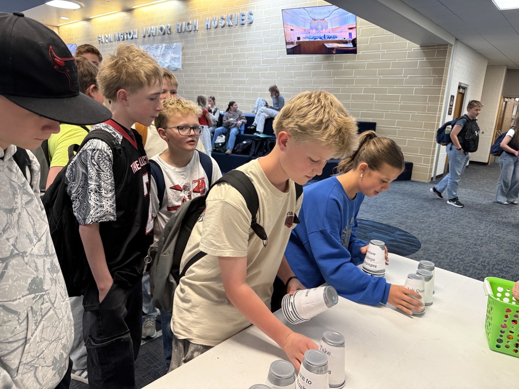College Prep cup stacking for students. 