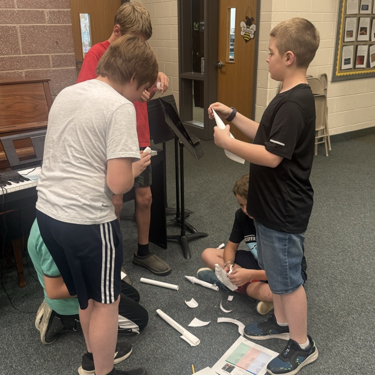 Students working on rocket project