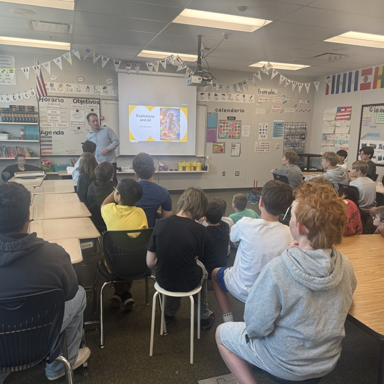 Students getting presentation