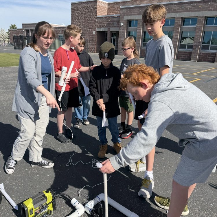 Students launching rocket