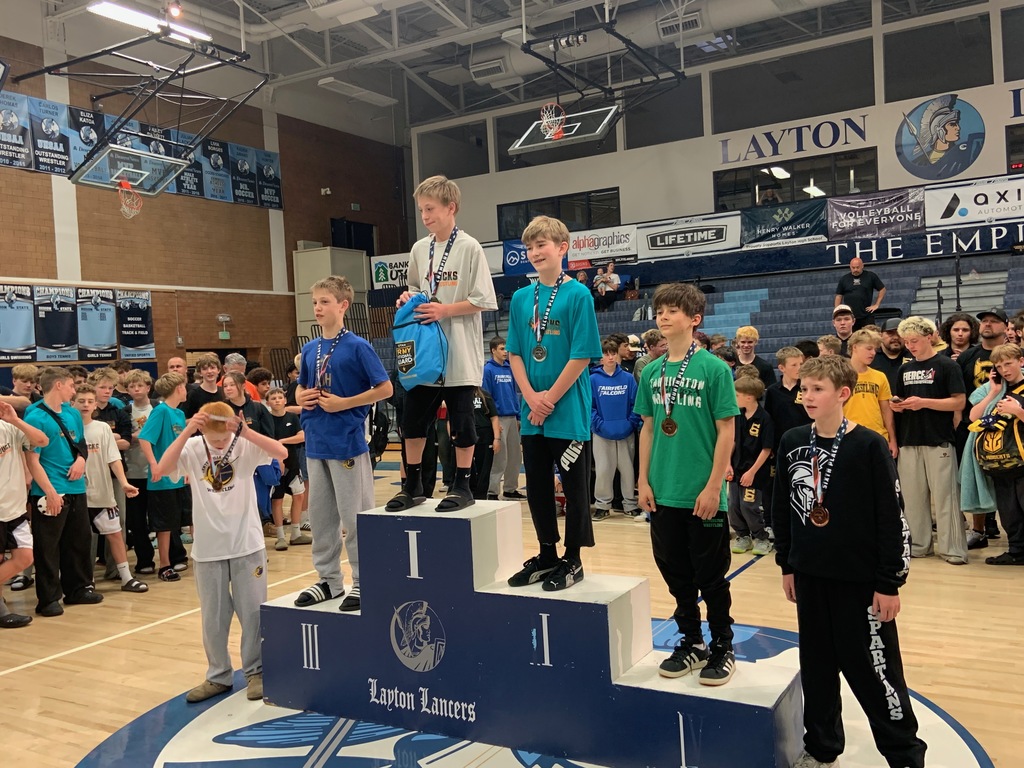 FJH wrestler on the medal podium. 
