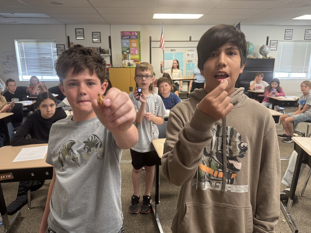 two students with crickets