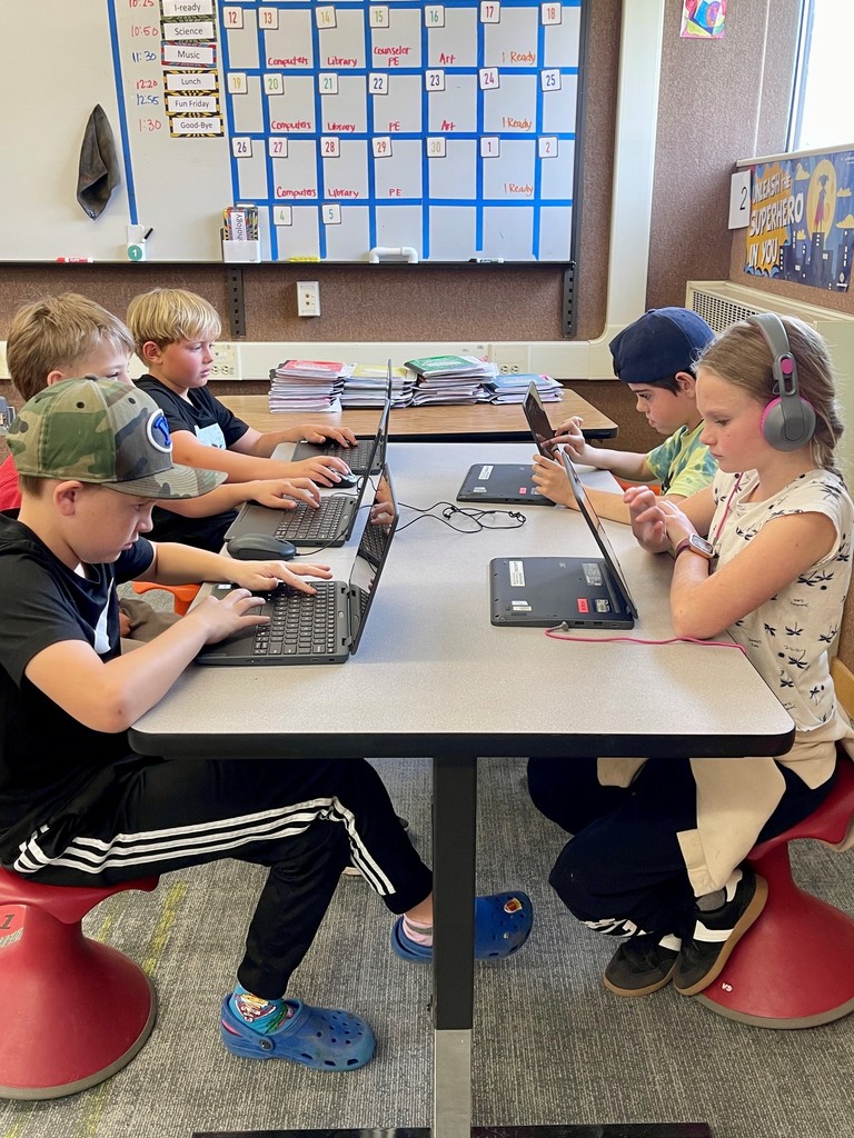 Picture of students on computers