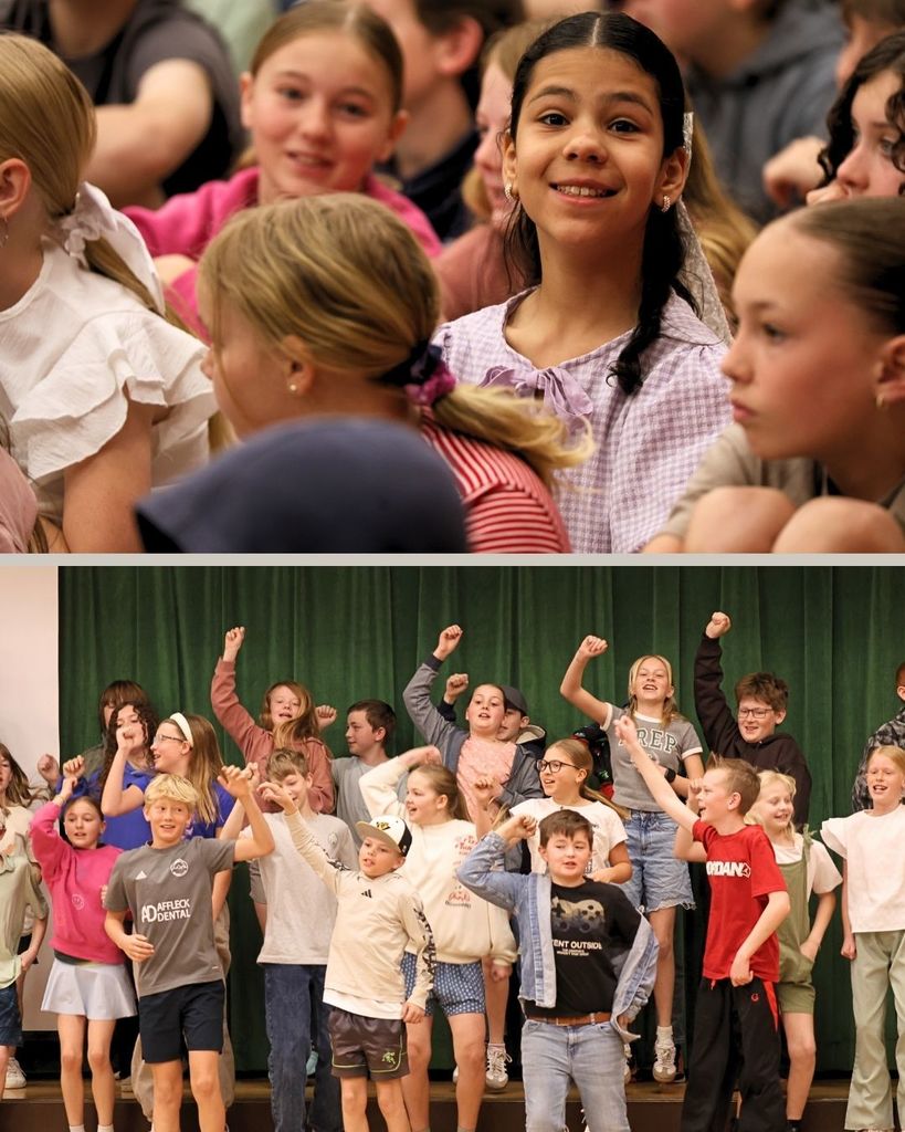Students singing while at school.