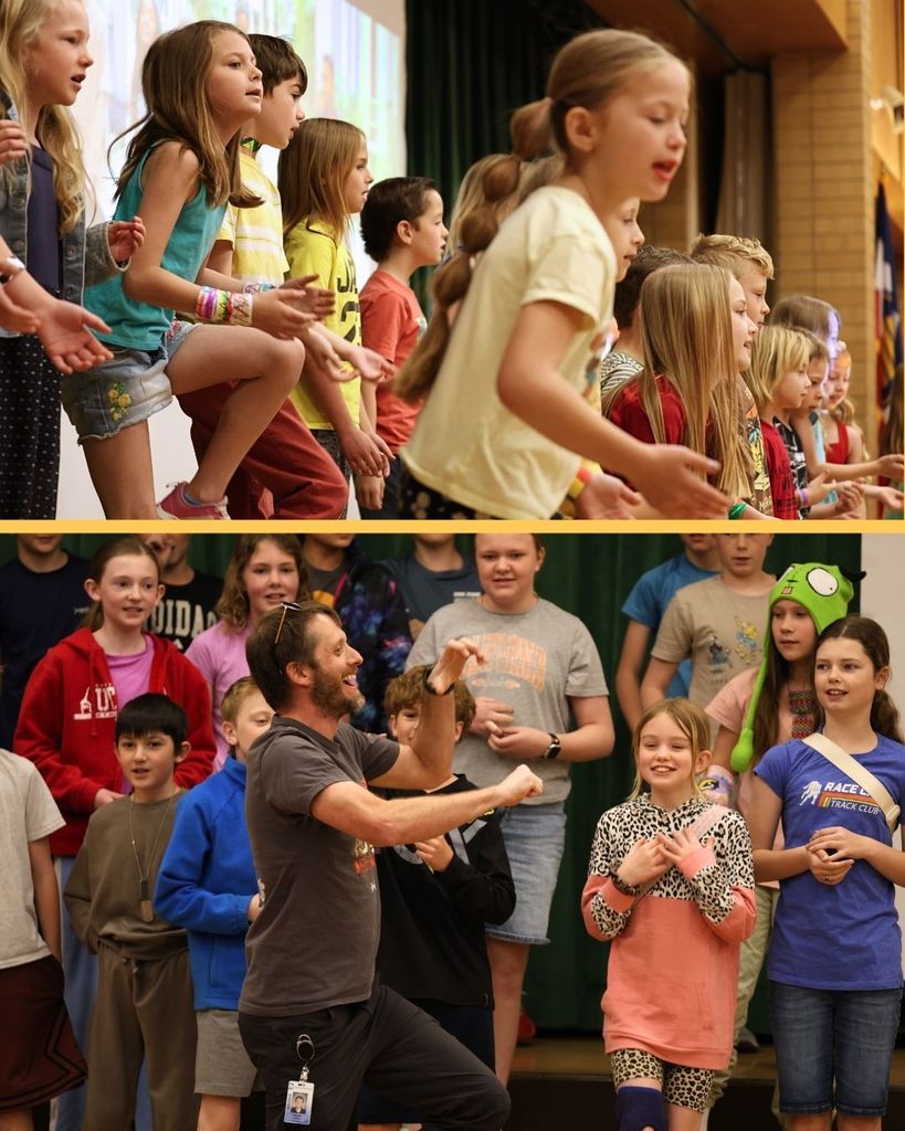 Students singing while at school.