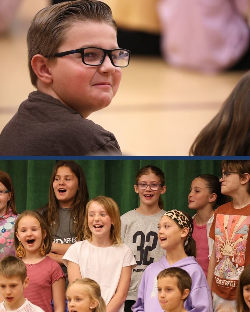 Students singing while at school.