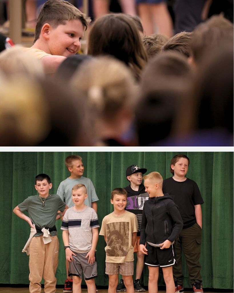 Students singing while at school.
