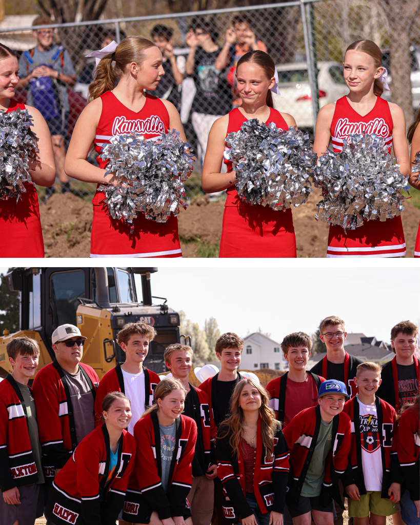 Kaysville Jr High student body participate in the Kaysville Field House Groundbreaking.
