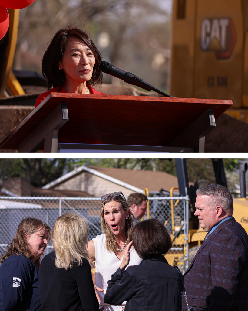 Mayor Tran and DSD Board Members participating in the Kaysville Field House Groundbreaking.