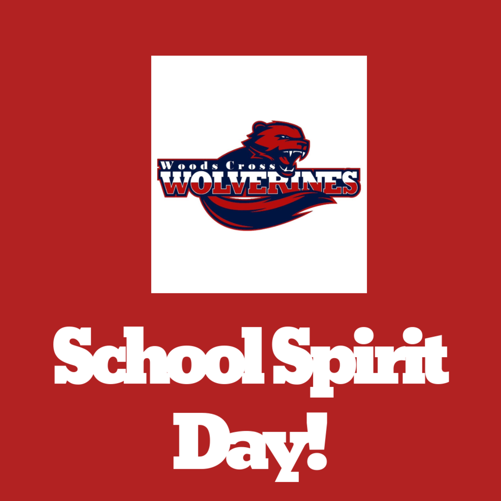 Woods Cross Elementary Logo with text School Spirit Day!