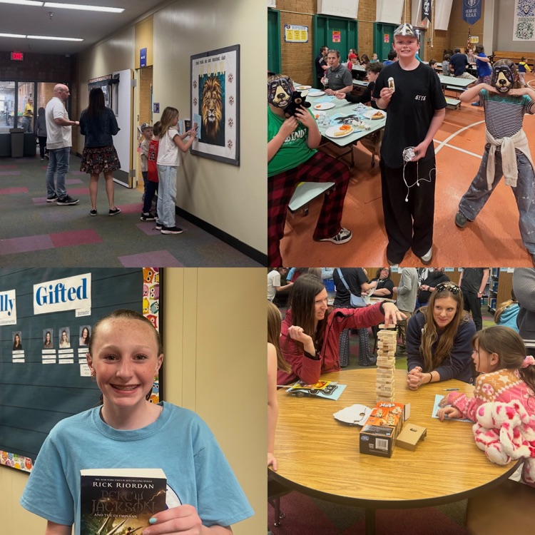 students and families during literacy night 