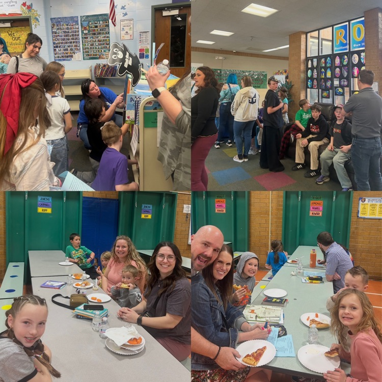 students and families during literacy night 