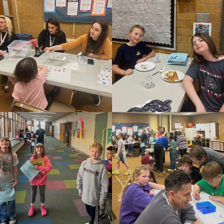 students and families during literacy night 