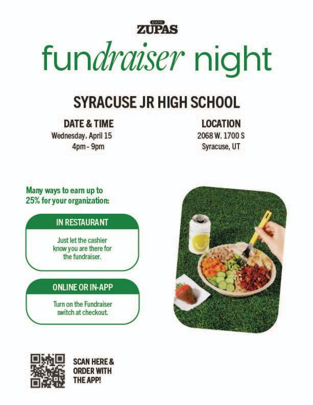 Fundraiser for SJH at Cafe Zupas. Wednesday, April 15th 4-9PM.