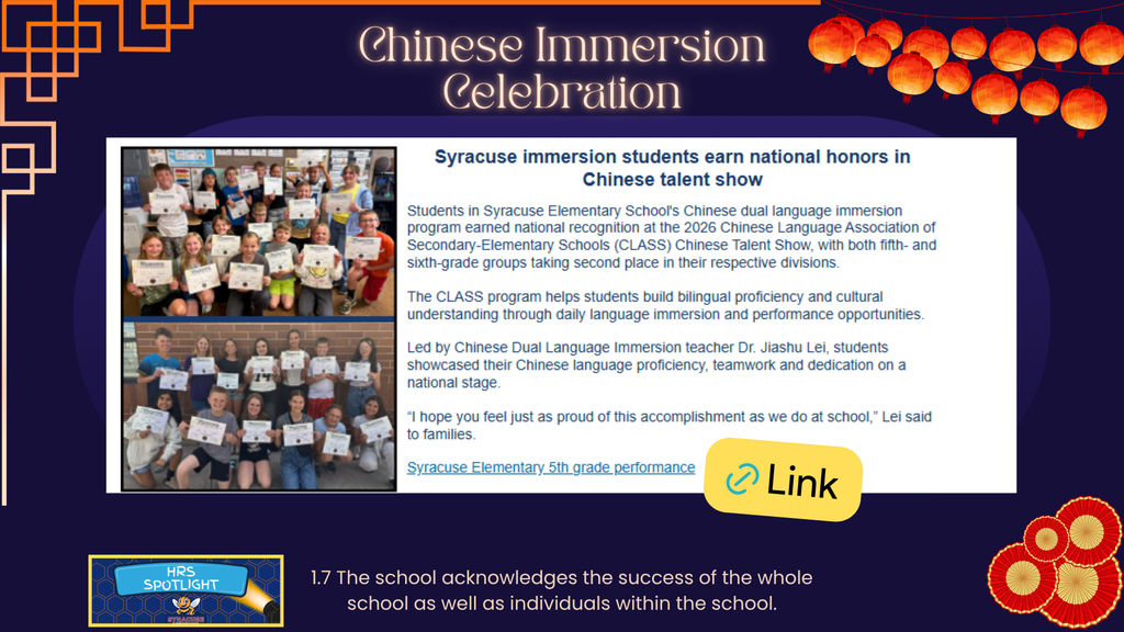 Chinese Immersion student recieve national recognition