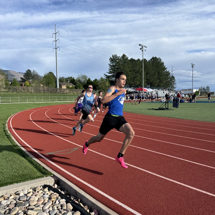 student running track