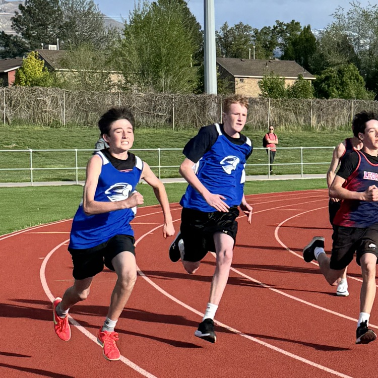 student running track