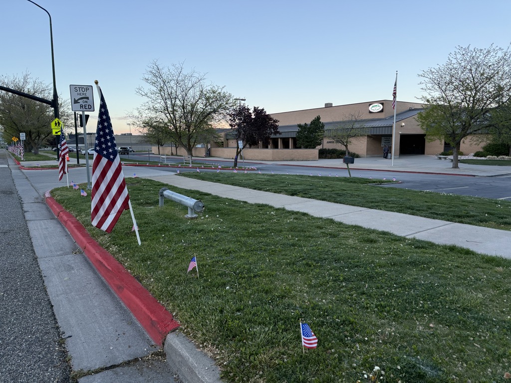 Another view of flying flags for freedom. 