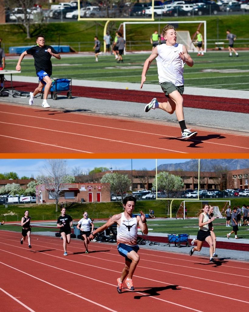 a group of students running on the track