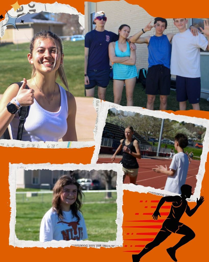 Track students smiling as at practice