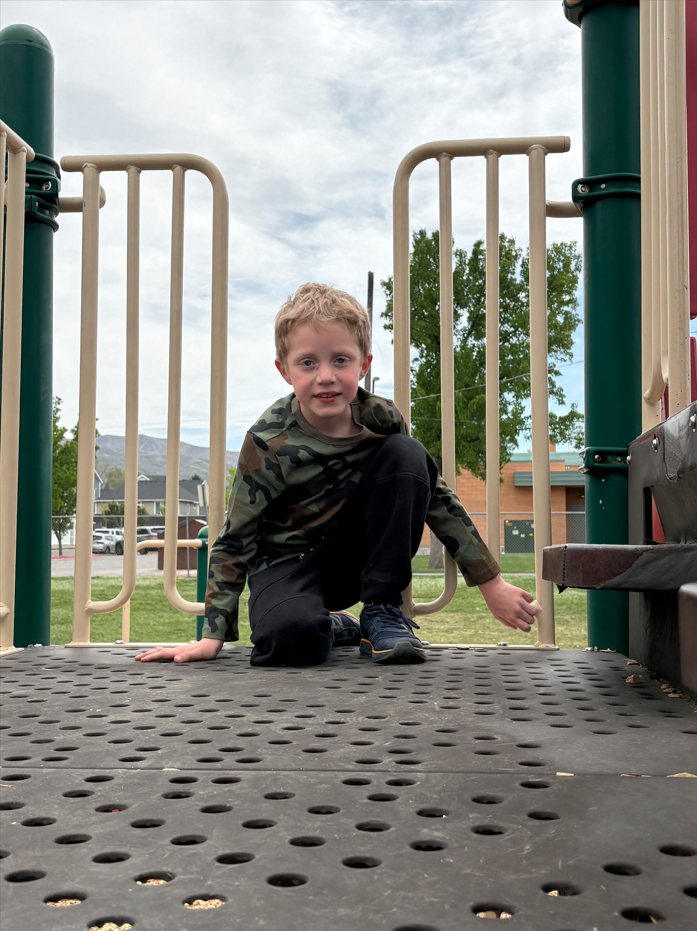 Photo collage of students and staff wearing camouflage
