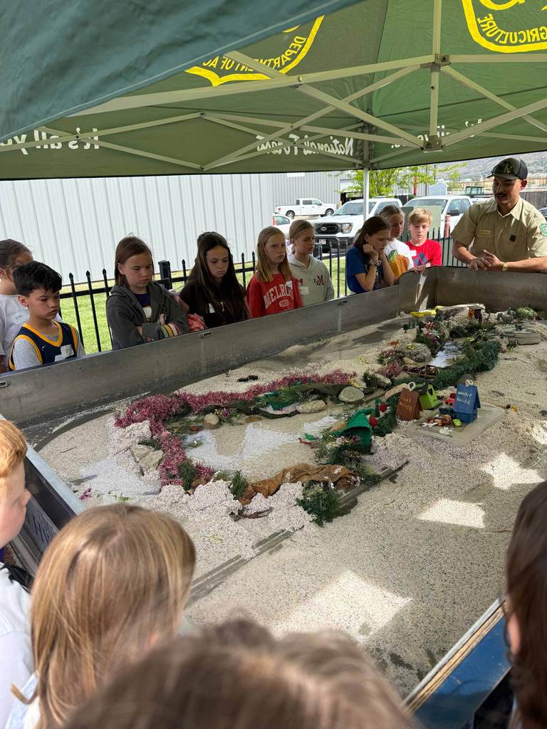 5th grade students learning at the water fair