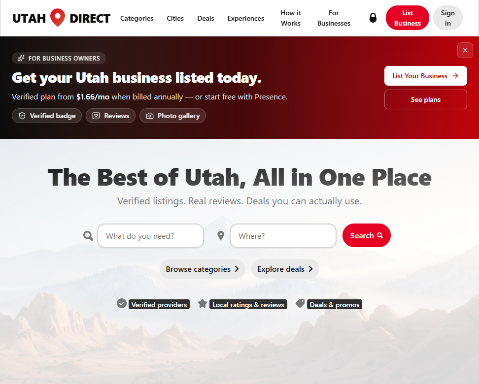 Utah Direct website thumbnail