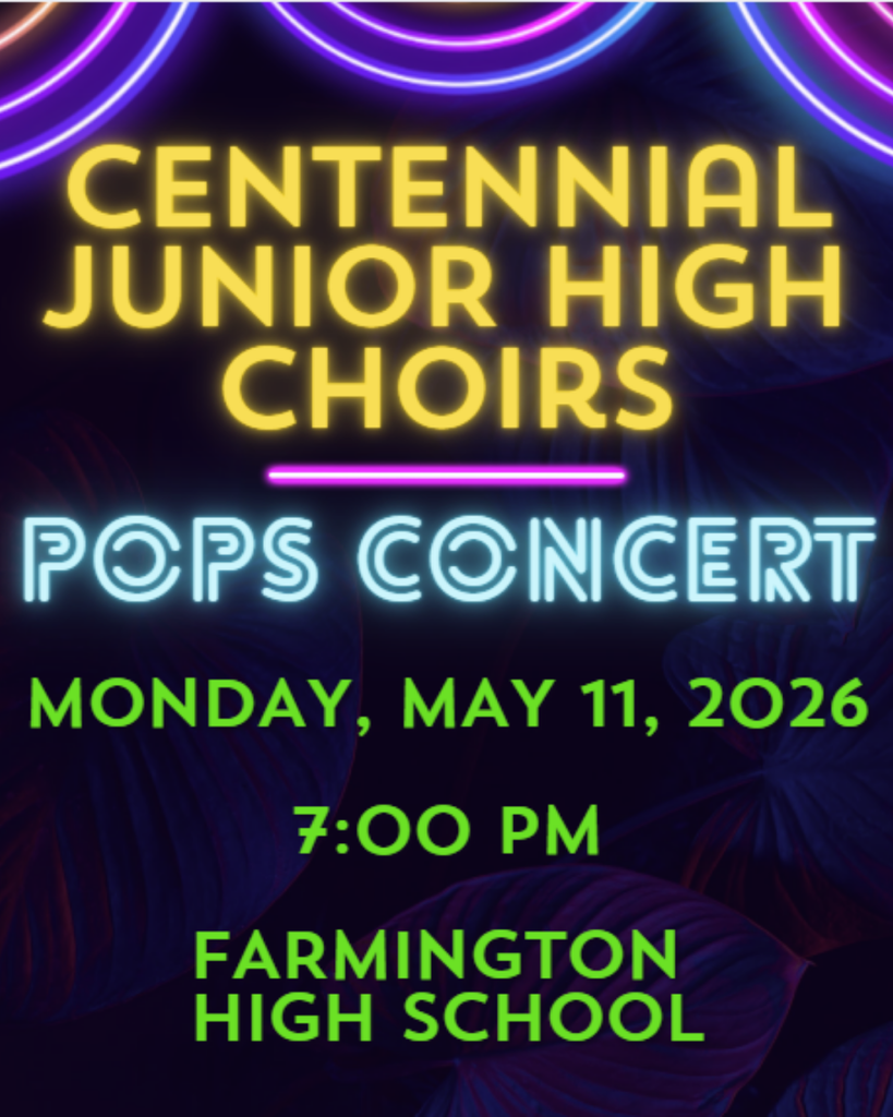 CJH Pops concert may 11th 7pm at farmington high