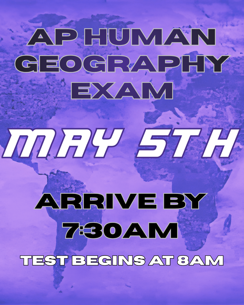 ap geo exam is on may 5th at 7:30am