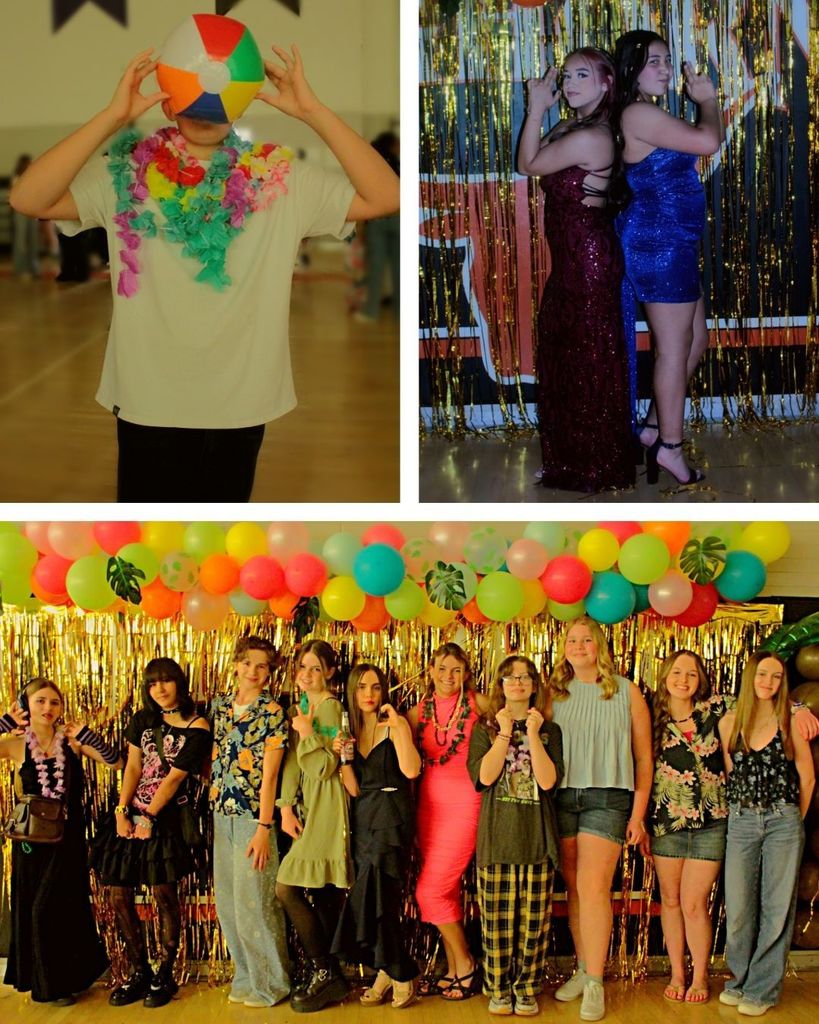 Students at a luau dance at North Layton Jr. High