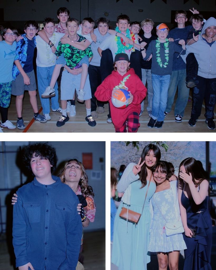 Students at a luau dance at North Layton Jr. High